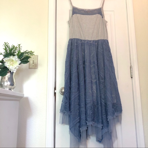 Periwinkle lace slip dress - Picture 2 of 5